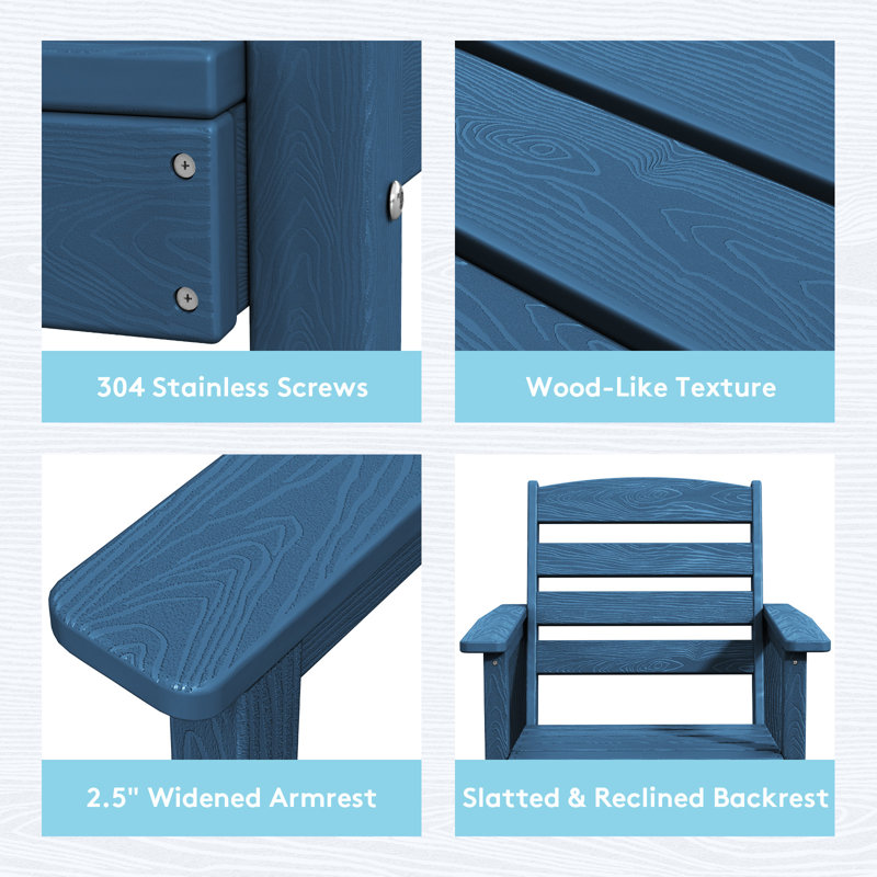 HDPE Patio Dining Chair , Navy