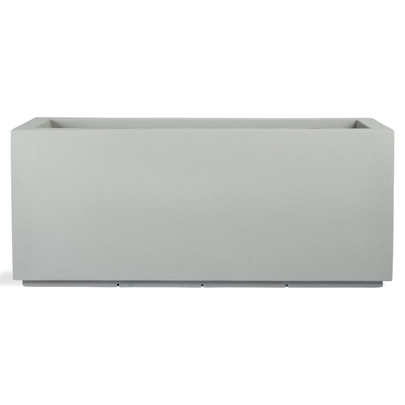Gita Lightweight Outdoor Trough Planter Box, Concrete Gray, 19" H x 46" W x 17" D