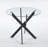 35.43" Glass Round Dining Table with Metal Legs-937135825-937135839