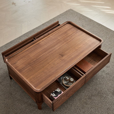 Medieval style solid wood coffee table