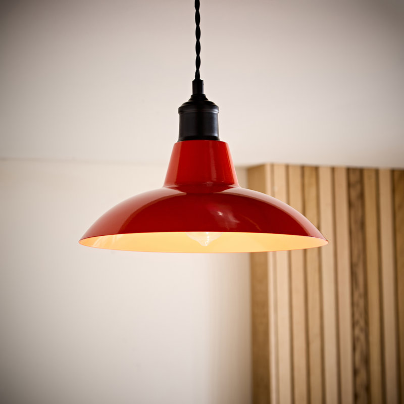 Civic 12.5cm H Metal Bowl Pendant Shade ( Spider ) in Red