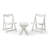 HIPS Foldable Small Table And Chair Set With 2 Chairs And Rectangular Table  White-2043174242