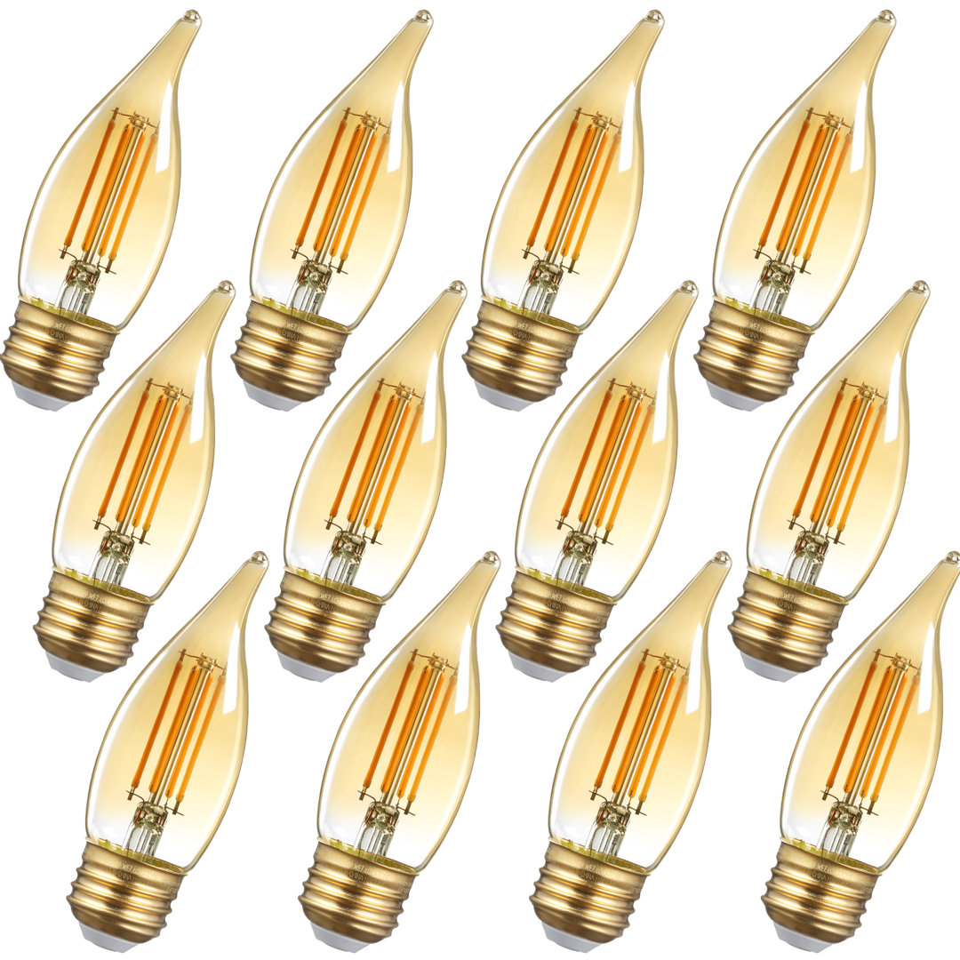 C35 LED Dimmable Light Bulb 4.5W (40W Eqv.) 2200K E26 Base (Set of 12) TORCHSTAR