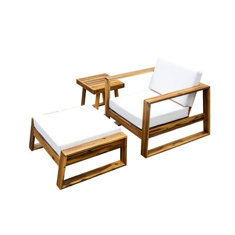 Ensemble de salon d'extérieur en bois d'acacia de qualité supérieure pour la détente et le plaisir, Beige