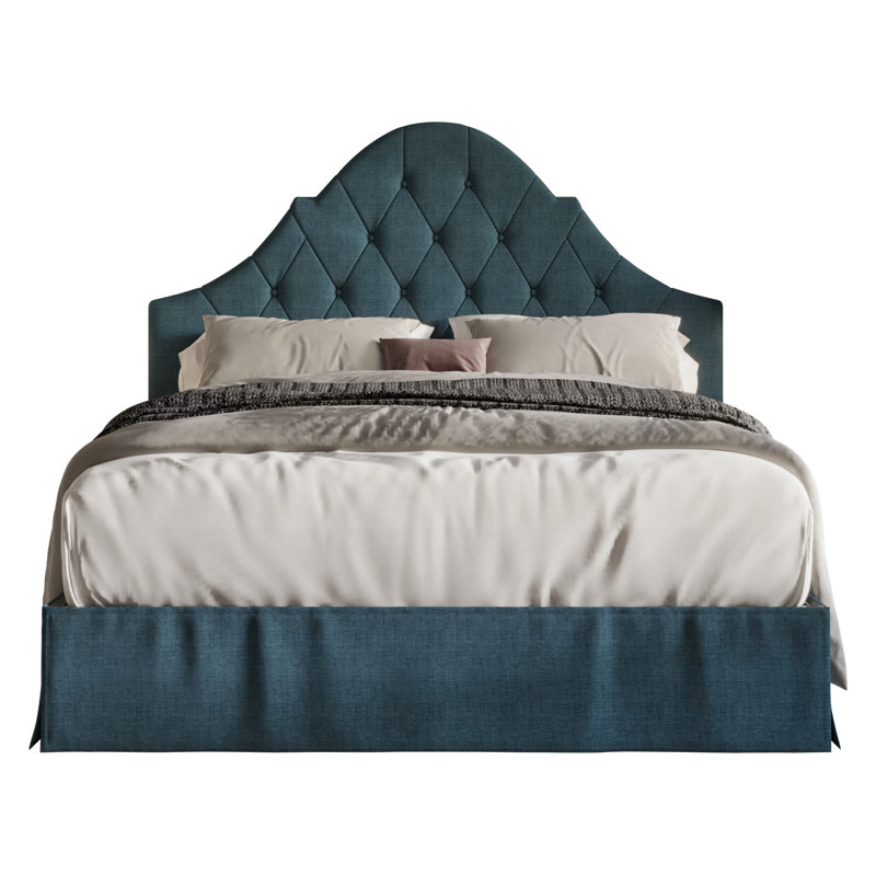 Lit tapissier standard Aleid, Bleu denim, Complète