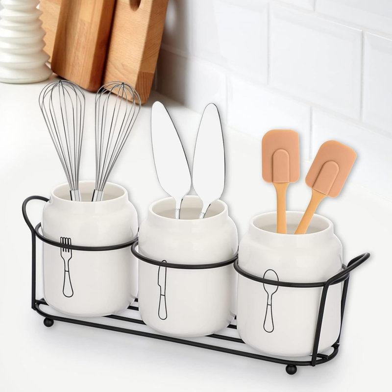 Ceramic / Porcelain Round Utensil Crock