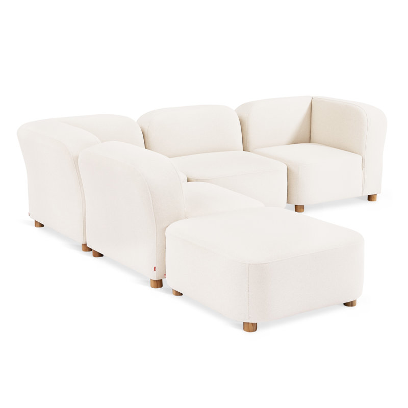 Circuit Modular 5-Pc Sectional, Merino Cream 100% Polyester