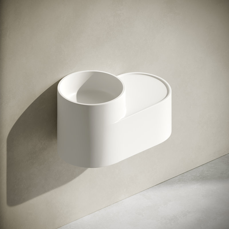 Monaco 20" Solid Surface Oval Wall-Mounted Sink In Matte White