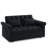 Adjustable Back Bed With Pull-out. Black Flannel Upholstery. Solid + Manufactured Wood Frame. Versatile For Daily Use. Easy Assembly. 2 Configuration Various Needs. To Put Together.-1573803676