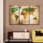 Carte du monde en bois Safari, carte du monde sur toile, 3 pièces-93024565