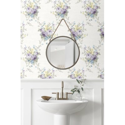 Seabrook Designs Brynn Bouquet Unpasted Wallpaper