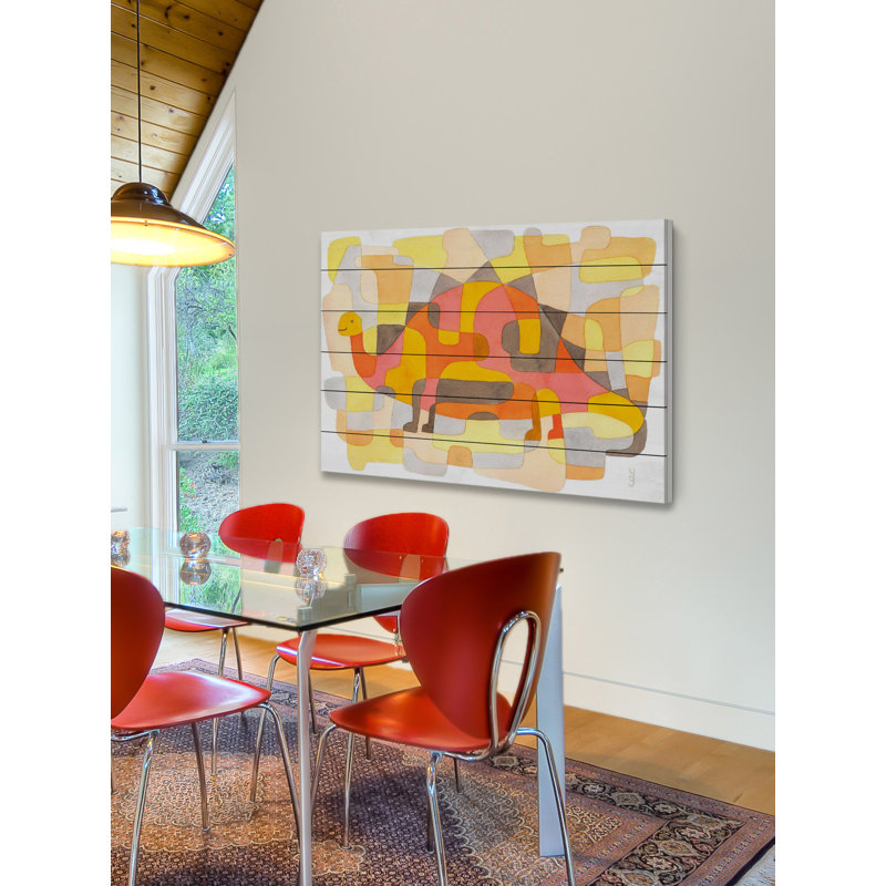 «Dinosaur 2», reproduction d'art, H 30 po x l 45 po, Bois blanc