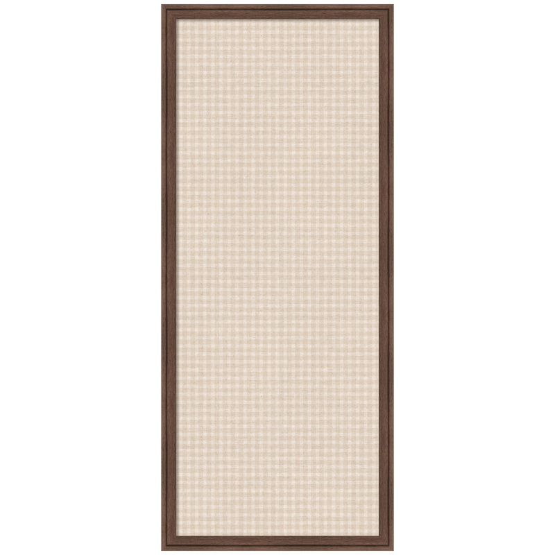 Tableau d'affichage en lin encadré en tissu, Beige, H 42 po x l 18 po x P 1,25 po, Brun moyen Florence