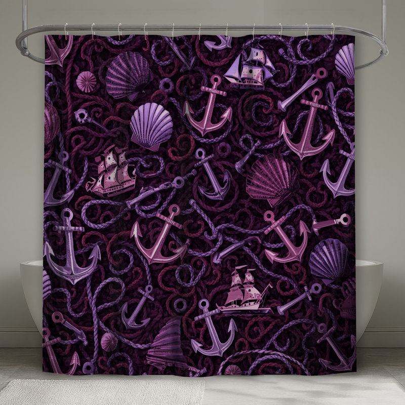 Rideaux de douche Nautical Anchors, L 70 po x H 93 po