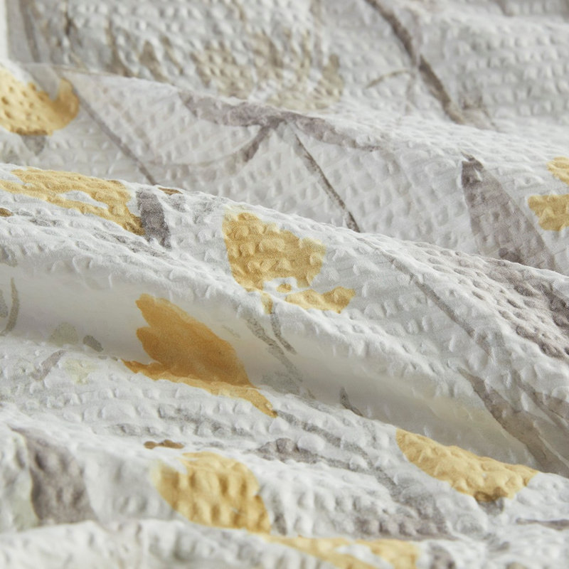 Ensemble de literie Farmhouse Floral, polyester confortable, jaune double / grand