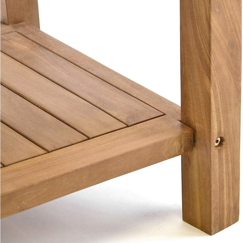 Table de bout carrée en teck pour l'extérieur 20 po