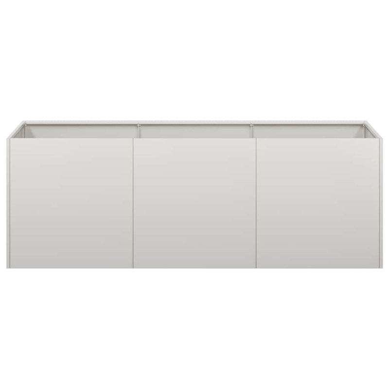 Metal Planter Box, Light Gray, 15.75" H x 47.24" W x 15.75" D