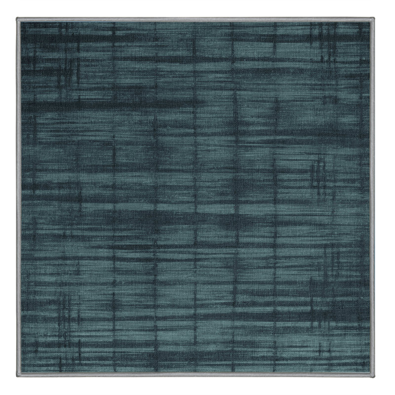 Tapis abstrait vert lavable à la machine, Carré 3 pi