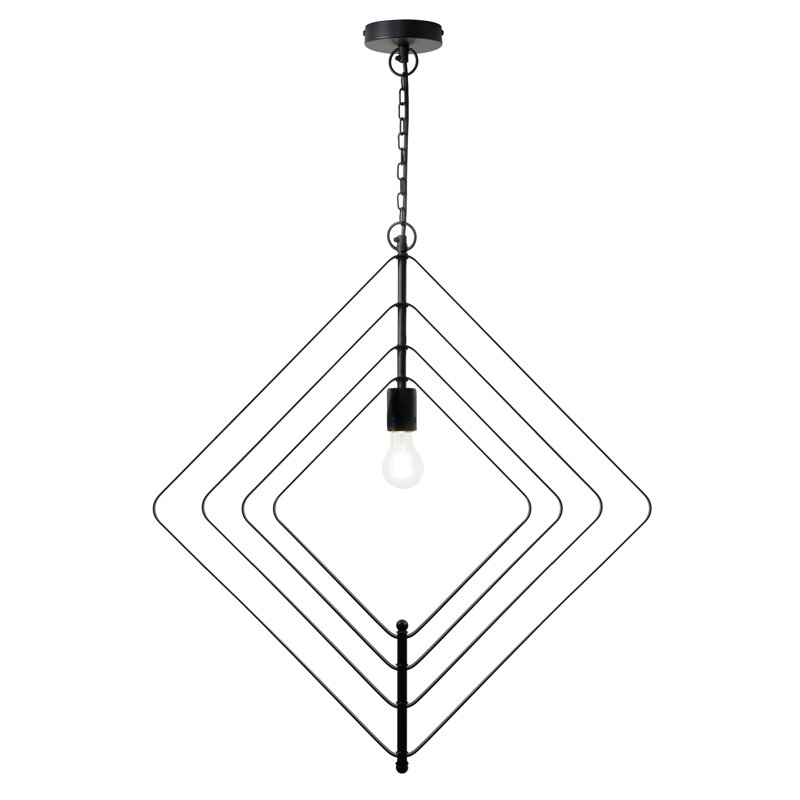 Luminaire suspendu carré industriel 27,5 po L