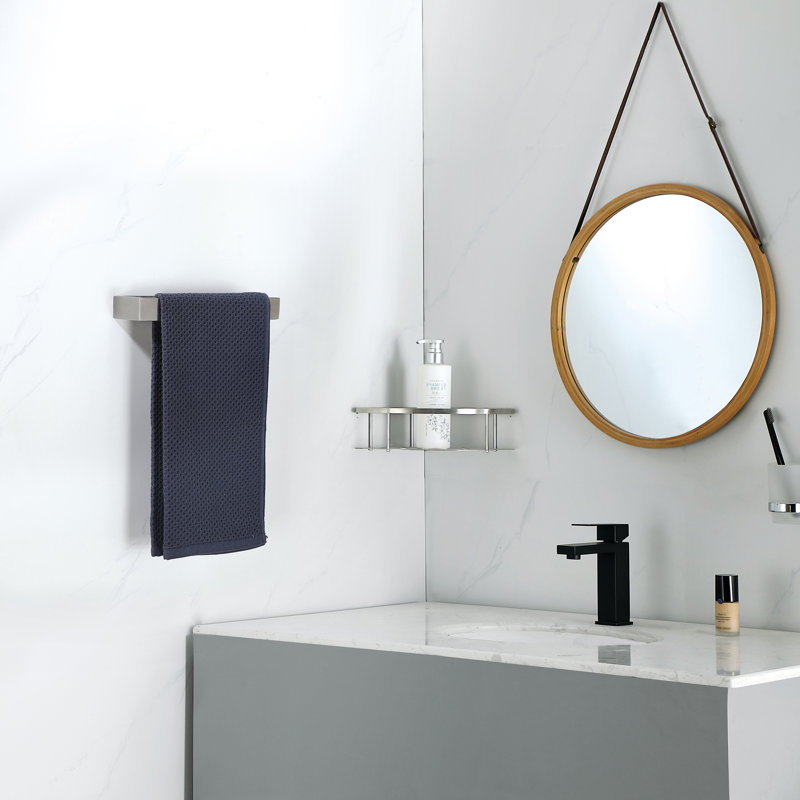 Porte-serviettes mural en acier inoxydable, Nickel brossé, 1