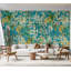 Murale botanique pelez et collez Christopher - Bleu jardin printanier-106738962