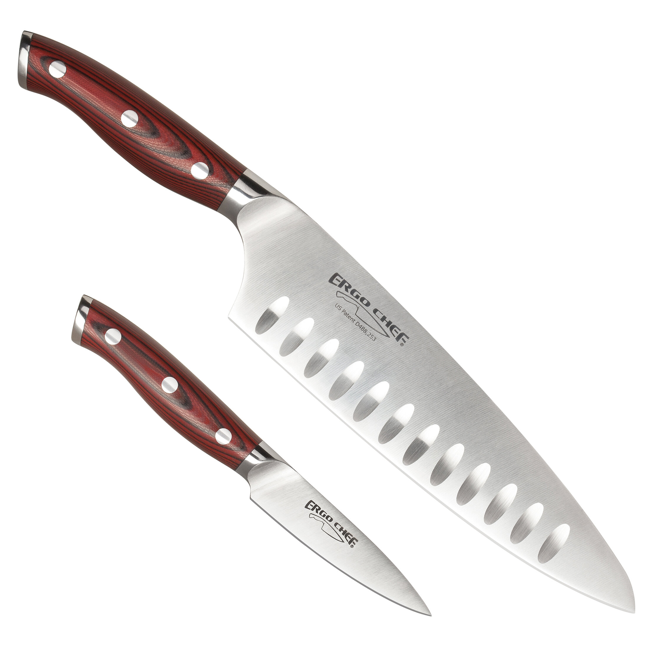 Rachael Ray CUCINA Cutlery 2piece Japanese Stainless Steel Santoku Knife  Set for sale online