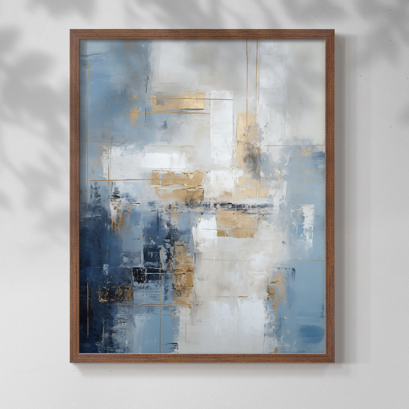 Série ABSTRACT - Impression encadrée de qualité supérieure - Prêt à accrocher - Aucun clou requis, Noyer, H 15 po x l 12 po