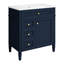 Meuble-lavabo moderne bleu avec lavabo 30 po et 2 tiroirs pour lavabo de rangement avantageux, roman-1040850161