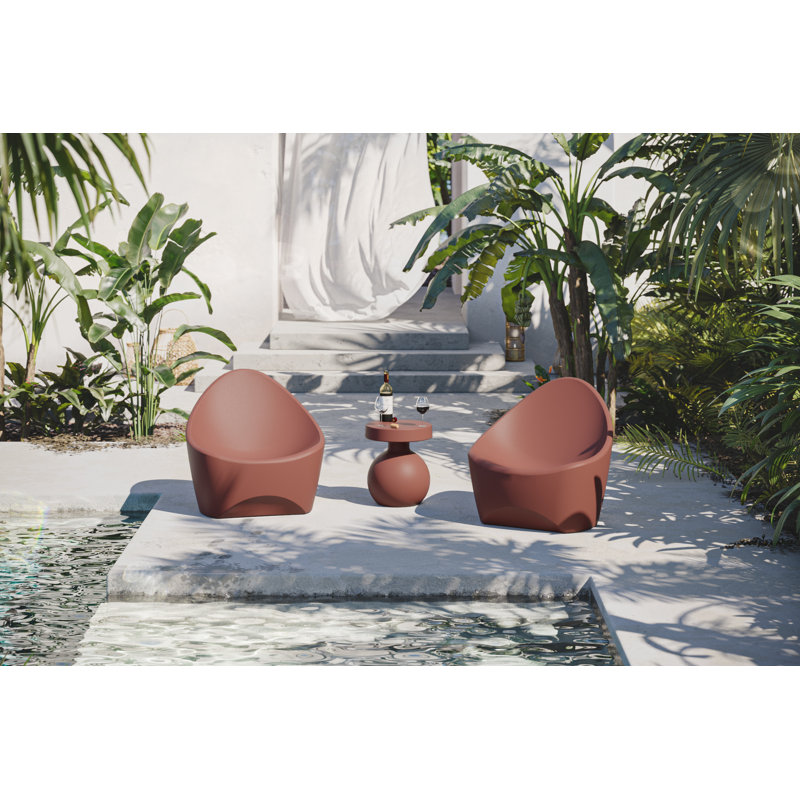 Begonia Outdoor Side Table , 15.75'' in. W 15.75'' in. D, Terracotta