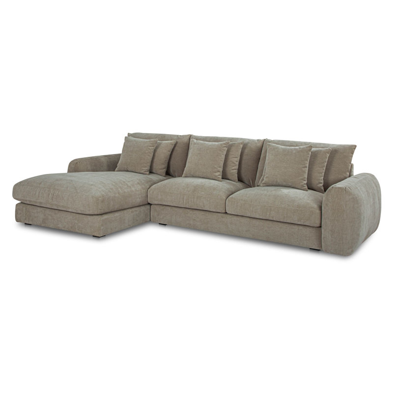 Berga Chaise Sectional, Right Hand Facing, Pebble Polyester