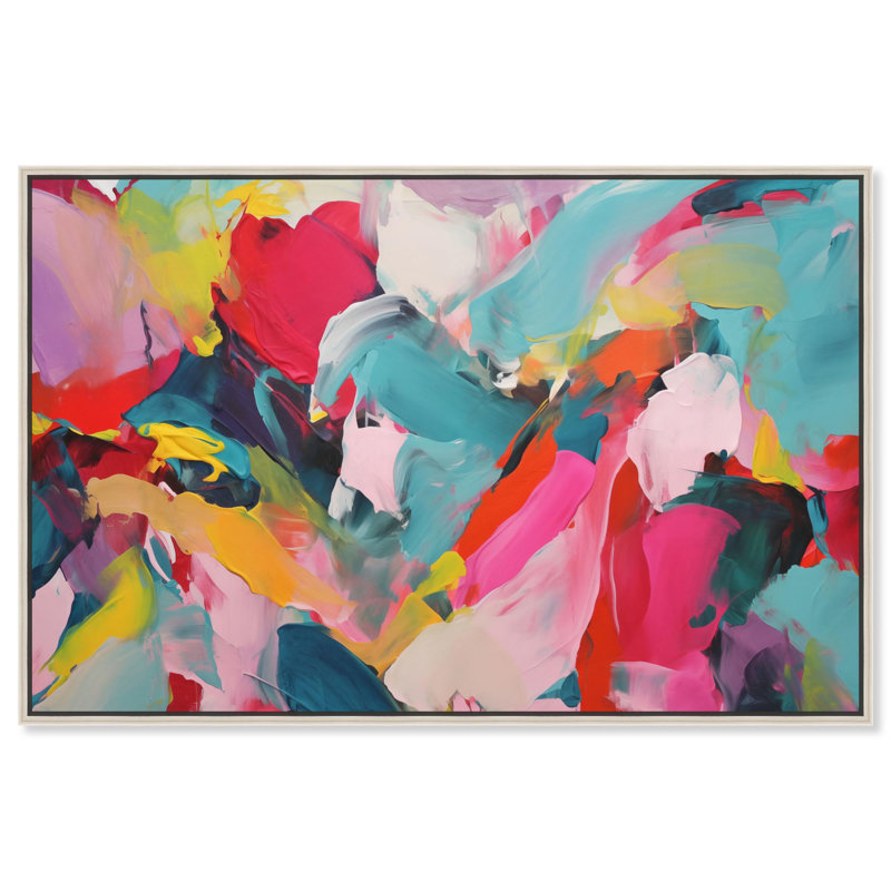 Sublime Fusion Layers II, toile abstraite par Art Remedy, Encadrement argenté, H 11 po x l 16 po x P 2 po