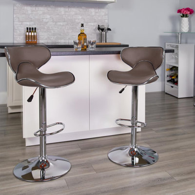 Knapp Otsellic Counter Height Bar Stools Set Of 2 Barstools Swivel Stool Height Adjustable Bar Chairs With Back PU Leather Swivel Bar Stool Kitchen Counter Stools Dining Chairs