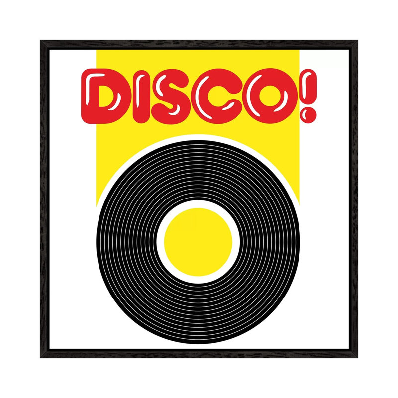 Disco! - Print on Canvas, Black Framed, 45.72cm H x 45.72cm W x 3.81cm D