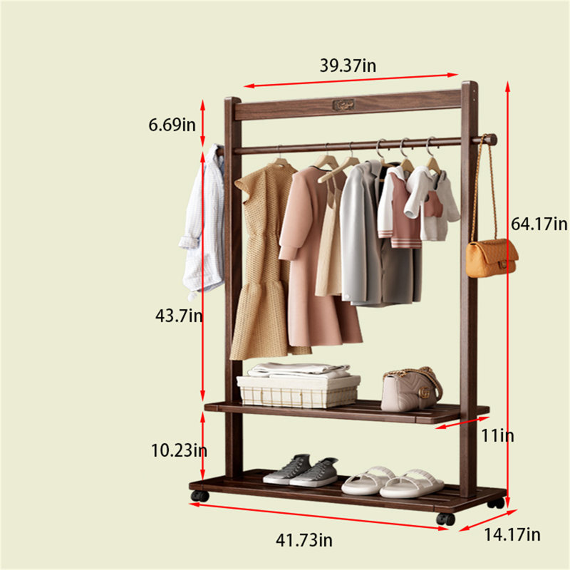 Aesthetic Solid Wood Clothes And Hat Stand