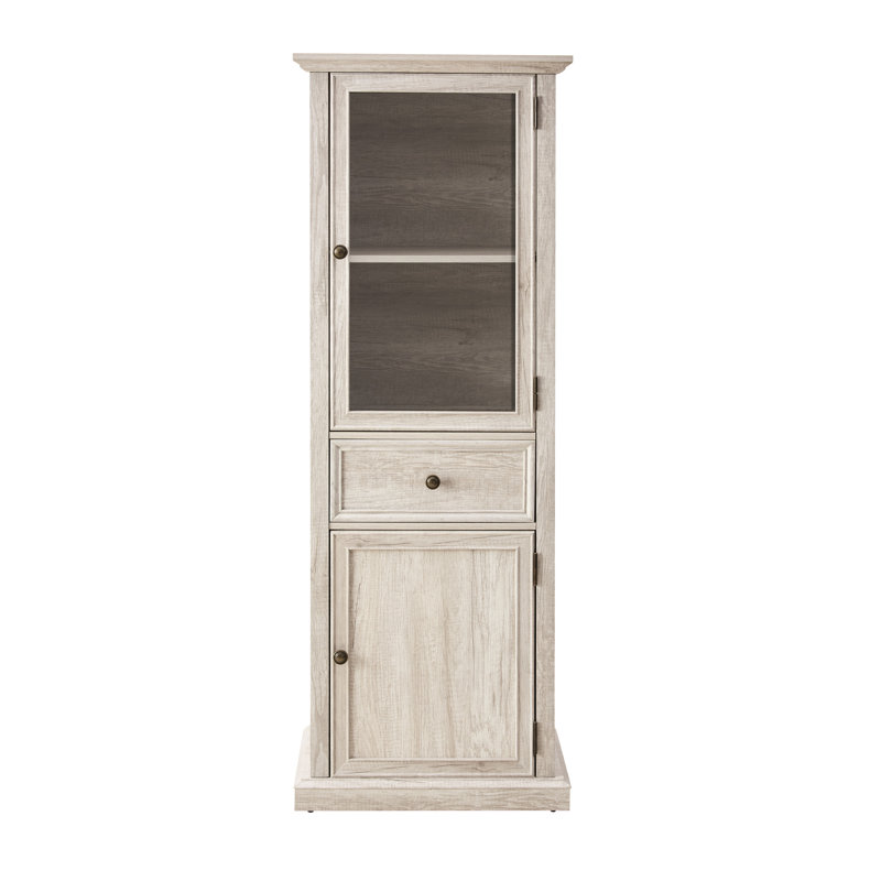 Armoire haute en verre pour rangement organisé - salon, cuisine, salle à manger avec tiroir et rangement blanc, convient aux besoins de la pièce