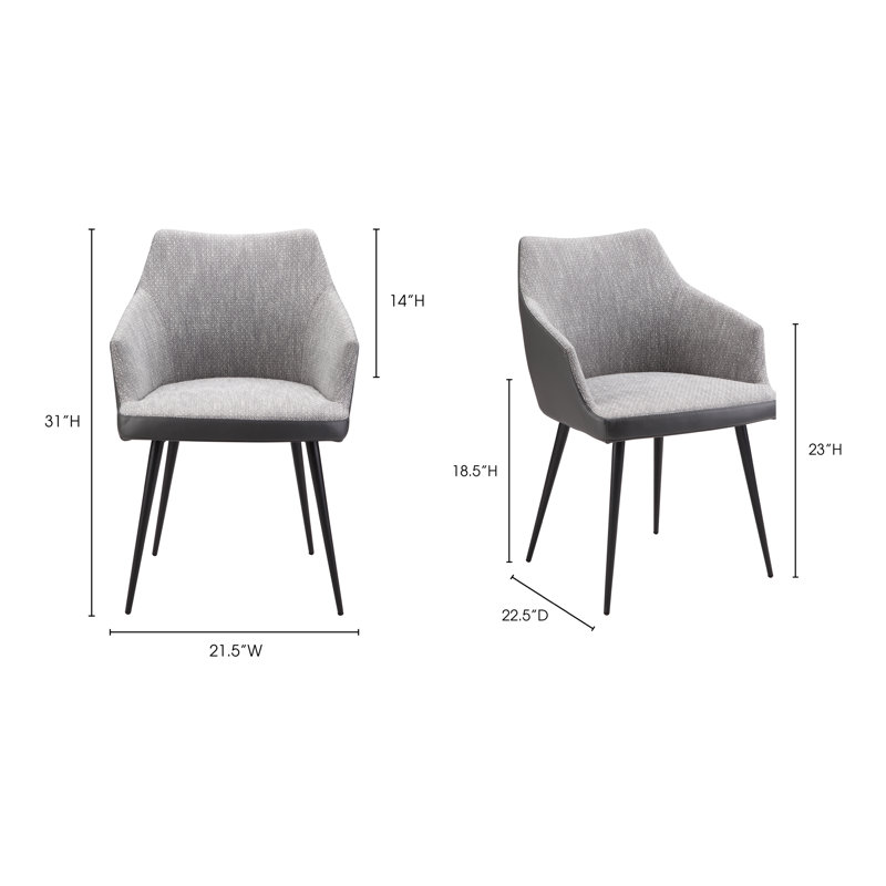 Beckett Upholstered Arm Chair, Gray