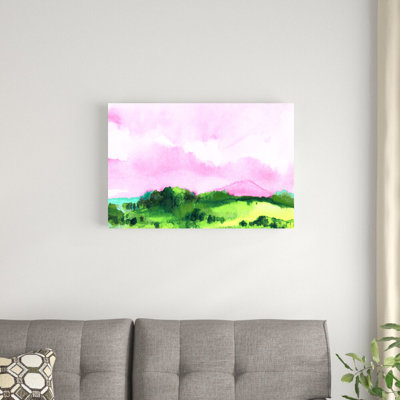 «Pink Skies Landscape», reproduction d'art sur toile tendue