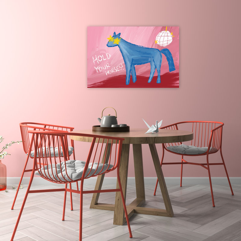 «Hold Your Horses», reproduction d'art abstrait cheval contemporain, H 24 po x l 36 po