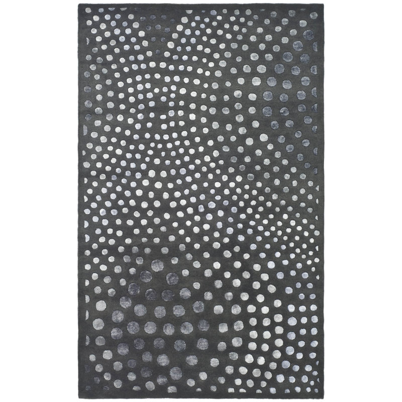 Amier Hand Tufted Wool And Viscose Abstract Rug, Rectangle 3'6" x 5'6"