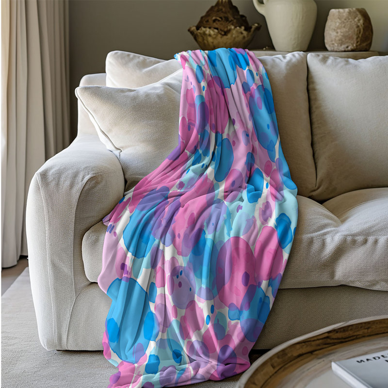 Jeté rose ciel 1 pièce - Sherpa Premium, Grand lit