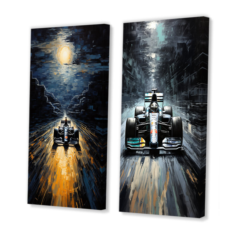 Ensemble de 2 décorations murales Midnight, Toile tendue, H 28 po x l 25 po