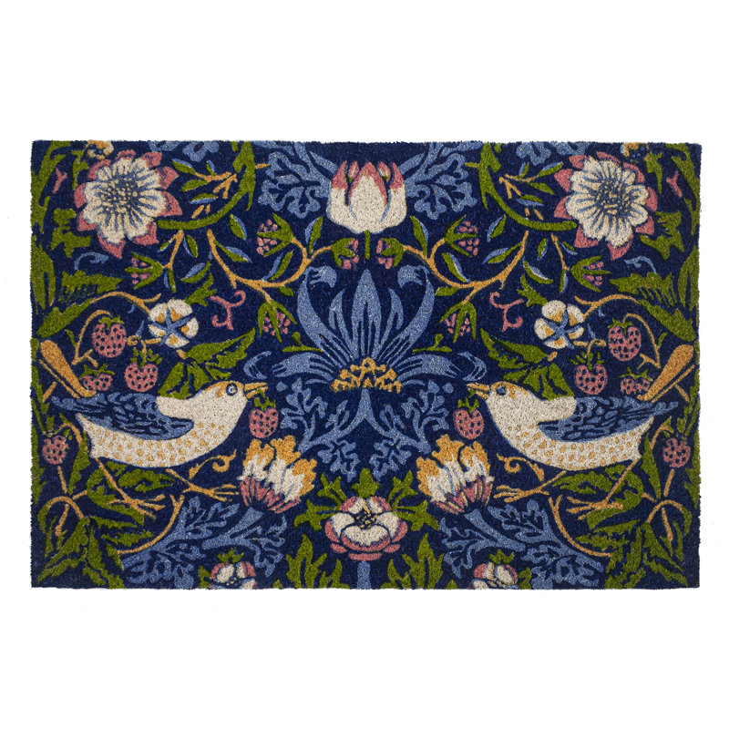 Non-Slip Floral Outdoor Doormat, 0.5" H x 36" L x 24" W