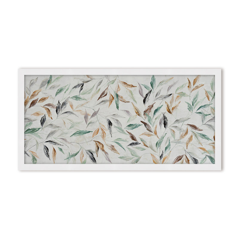 Nature Inspired "Kaleidoscope Fall" Canvas Wall Art By , 8" H x 16" W, Framed Matted Print, Gold