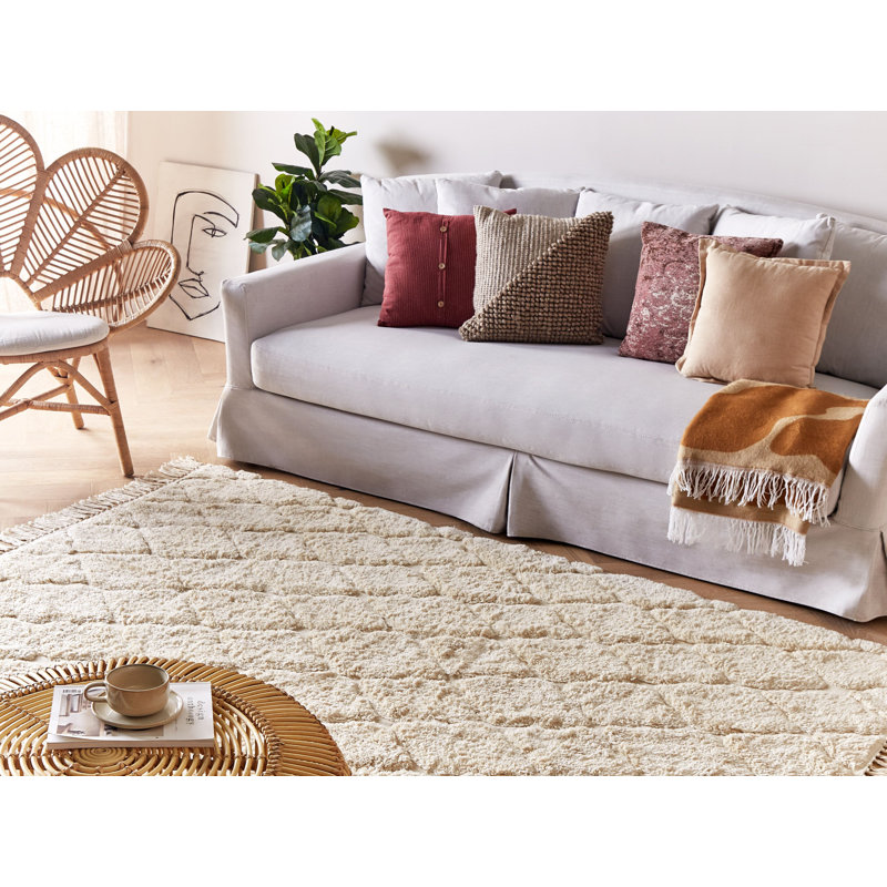 Macia Geometric Cotton Hand Woven Area Rug, Rectangle 140 x 200cm