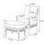 Chaise texturée en tissu jacquard