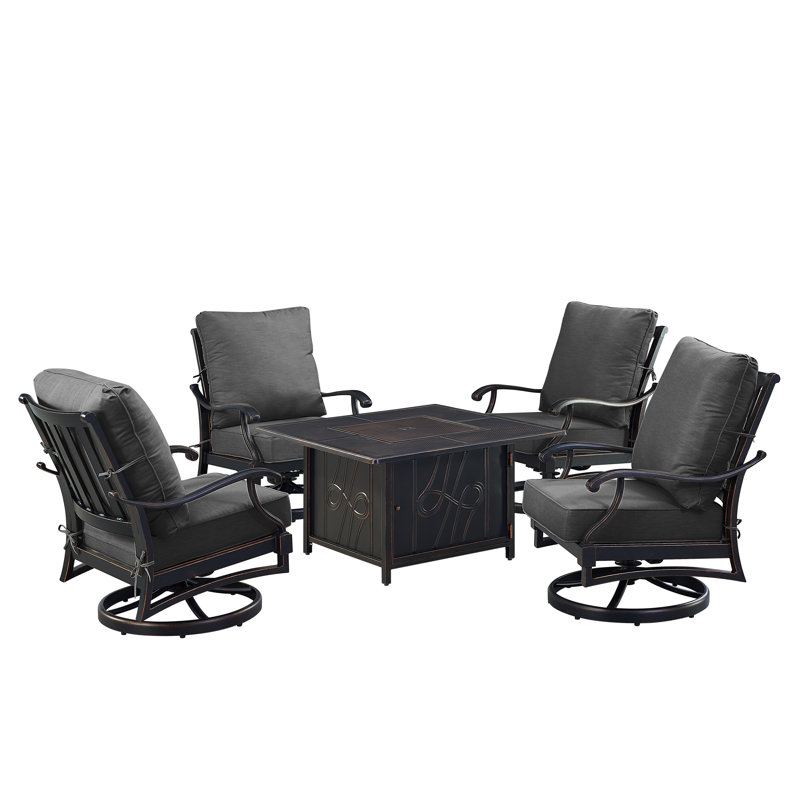 Makalah Outdoor 5 - Piece Conversation Set, Black