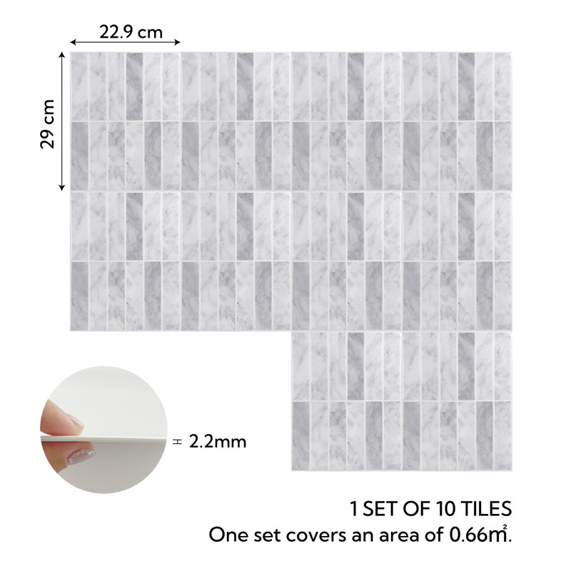 Dosseret en gel auto-adhésif en marbre, L 11,5 po x l 9 po (ensemble de 10)