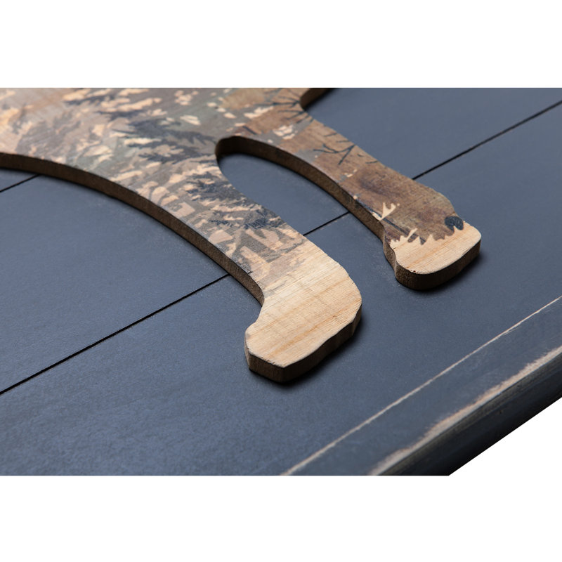 Décoration murale loup qui hurle dans les bois, H 23,9 po x l 36,02 po x P 1,22 po