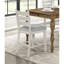 De 2 chaises à hauteur de comptoir en blanc antique, siège texturé confortable, style dossier, structure en bois, convient aux repas décontractés à la maison, assemblage requis,