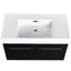 Meuble-lavabo de salle de bain avec lavabo - 36 po, extérieur en châtaignier noir, mobilier mural facile d'entretien inclus, conception élégante-874552391